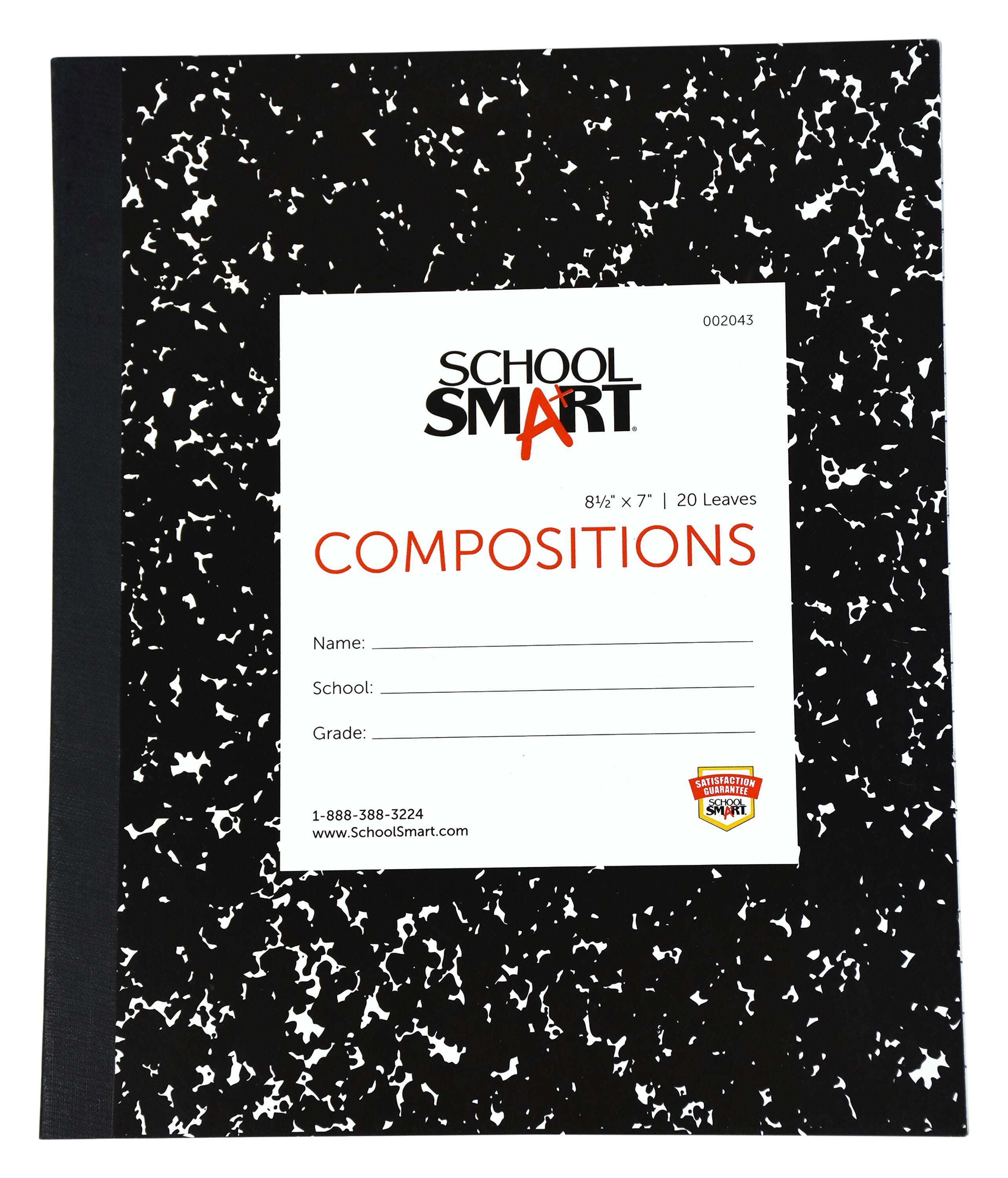 School Smart Flexible Cover Ruled Composition Book, 8-1/2 x 7 Inches, 40 Pages 002043